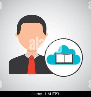 character man cloud movie media vector illustration eps 10 Stock Vector