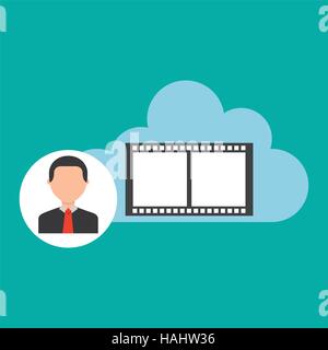 character man cloud movie media vector illustration eps 10 Stock Vector