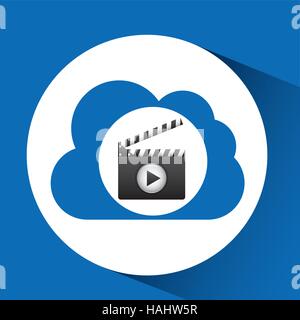 cloud computing clapper film media vector illustration eps 10 Stock Vector
