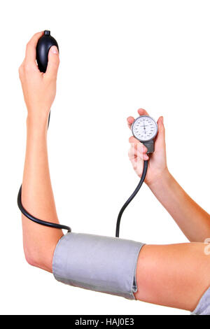 checking blood pressure Stock Photo