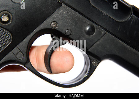 finger on trigger Stock Photo
