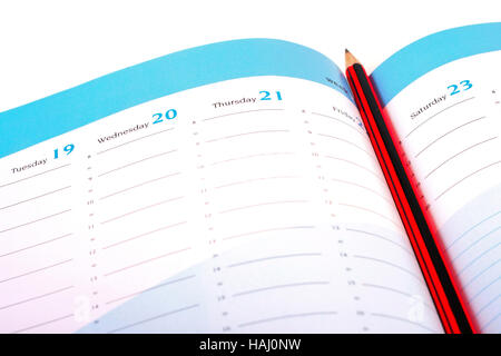 pencil on a calendar Stock Photo