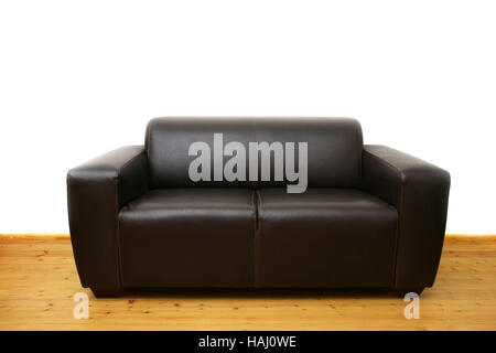 Brown leather sofa Stock Photo