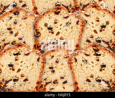 Slices of cake with raisins Stock Photo