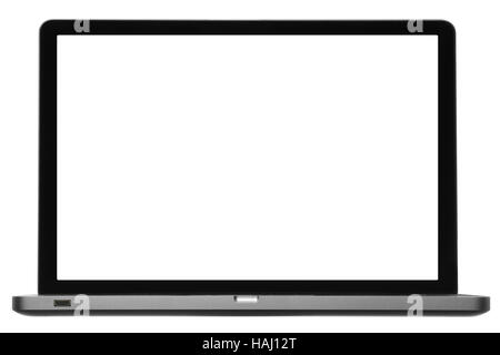 laptop with blank monitor isolated on white background Stock Photo