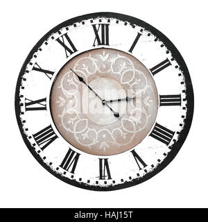 vintage wall clock with roman numbers Stock Photo
