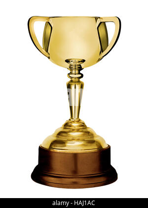 gold trophy cup isolated on white Stock Photo