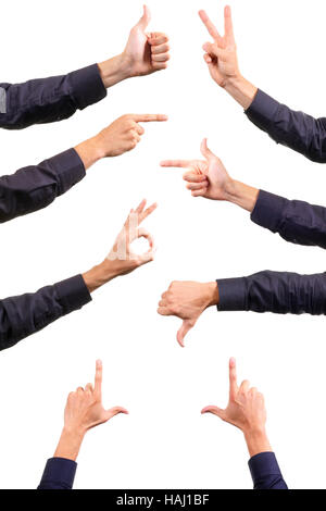 collection of hand gestures Stock Photo