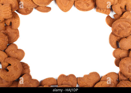 frame of brown cookies Stock Photo