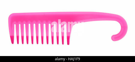 pink hair comb isolated on white background Stock Photo