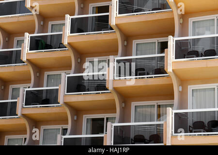 close up view of building with balconies Stock Photo