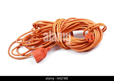 electric extension cord isolated on white background Stock Photo