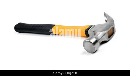 yellow hammer on white background Stock Photo