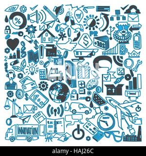 A large set of business graphics elements for design of: web sites, presentations, articles, reports and social media. Isolated on white background. Stock Vector