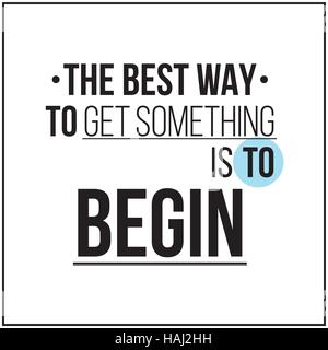 Simple motivational poster on white background Stock Vector