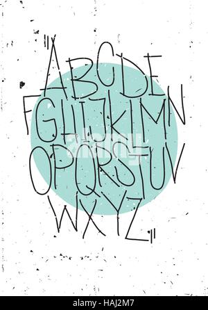 Vector alphabet. Hand drawn letters and texture Stock Vector