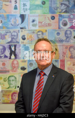 Managing Director of Innovia Security Bernhard Imbach who produce Guardian Clarity C polymer substrate for plastic bank notes Stock Photo