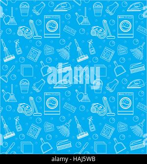 Cleaning seamless pattern.  endless background, texture, wallpaper. Vector illustration Stock Vector