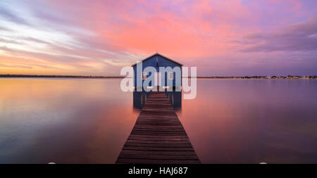 Crawley Edge Boatshed and the Swan River at sunrise. Perth, Australia. Stock Photo