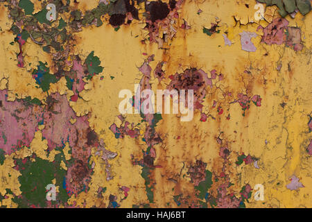 Rusty, colorful ,old ,vintage background.red, blue, yellow, green paint. Stock Photo
