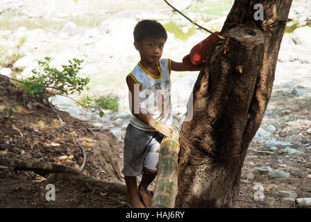 Boy, Jungle, Lawigan, San, Joaquin, Iloilo, Philippines. Stock Photo