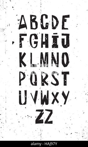 A set of grunge simple letters Stock Vector
