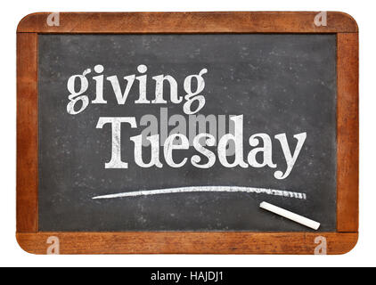 Giving Tuesday  -white chalk text on a slate blackboard Stock Photo