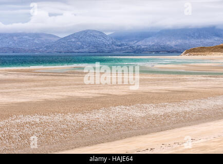 Seilebost beach at low tide, Harris, Hebrides, Scotland Stock Photo