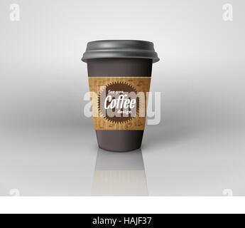 Coffee cup template illustration with the sweet and fun party design which includes sweets, coffee cups and inventory. Stock Vector