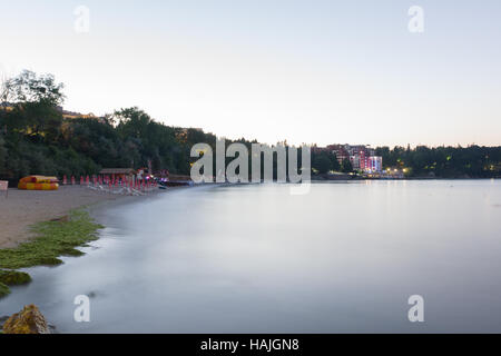 Nessebar, Bulgaria - JUNE 19, 2016: evening view of the coastline near the New Nessebar hotels. Stock Photo