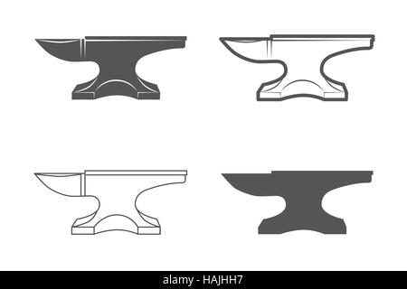 Anvil. Vintage Style. Vector Illustration isolated on white background. Blacksmith equipment. Stock Vector