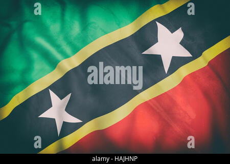 3d rendering of Federation of an old Saint Christopher and Nevis flag waving Stock Photo