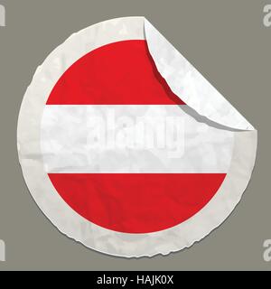 Austria flag symbol on a paper label Stock Vector