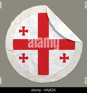 Georgia flag symbol on a paper label Stock Vector