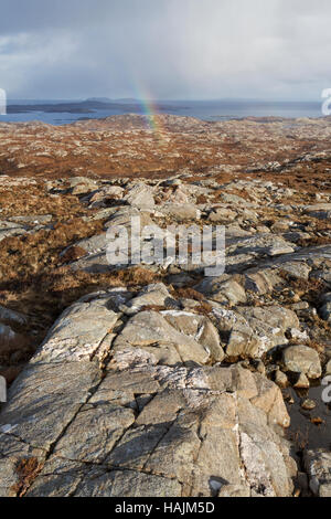 Ancient rocky landscape of Harris, Scotland Stock Photo