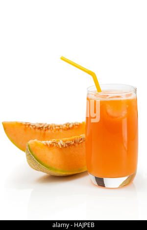 Glass of delicious melon juice Stock Photo