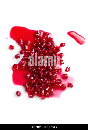 Pomegranates seeds on white background Stock Photo