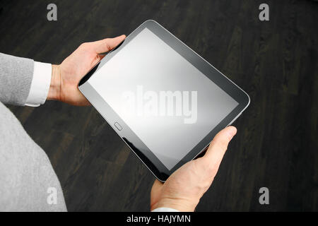 businessman holding digital tablet Stock Photo