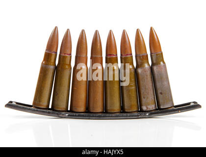 gun bullets isolated on white background Stock Photo