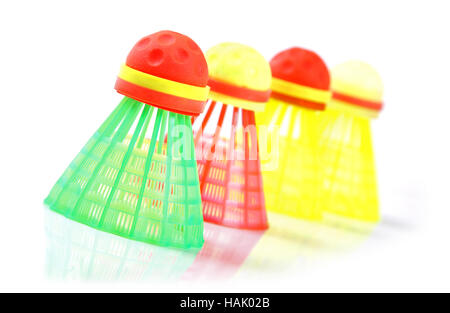 speedminton shuttlecocks isolated on white Stock Photo