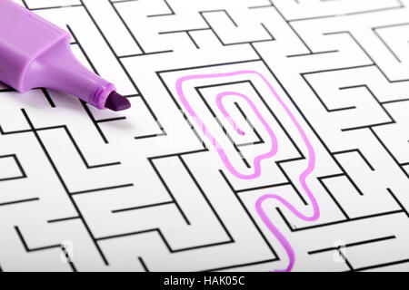 trying to find way out of maze Stock Photo