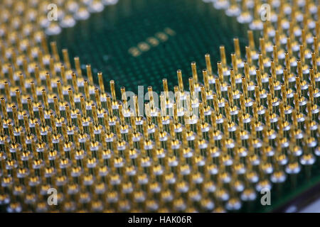 macro shot of computer processor Stock Photo