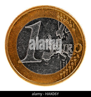 one euro coin isolated on white background Stock Photo