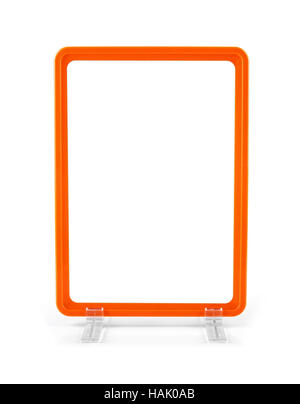 blank plastic advertisement stand isolated on white Stock Photo