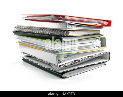 stack of folders isolated on white background Stock Photo