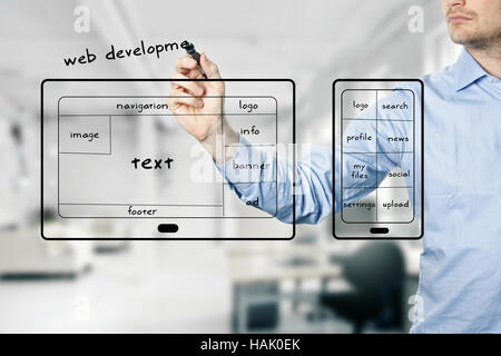 website and mobile app development Stock Photo