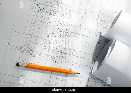 architectural plans Stock Photo