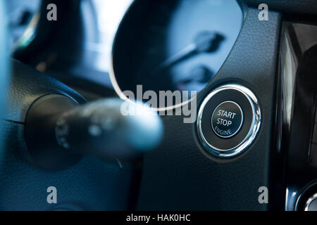 start stop engine button in the car Stock Photo