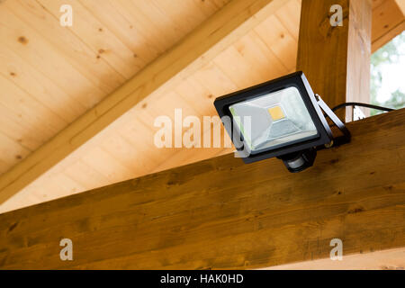 led projector with motion sensor in outdoor carport Stock Photo