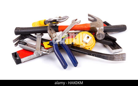 work tool heap on white background Stock Photo